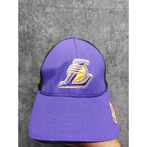 Nike Team Los Angeles Lakers Flexfit Hat Cap NBA Swoosh Purple/Black Vintage Y2K